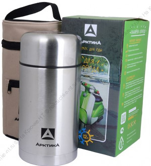Термос Arctica 301-1000А с широким горлом, в чехле 1000мл