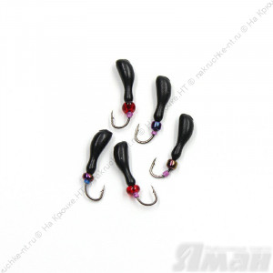 Мормышка литая ЯМАН "Мотылек", вес 0,5 гр., кр. Kumho №57, цв. черный