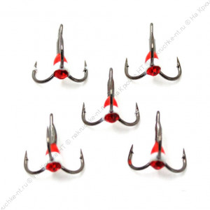 Крючок-тройник светофор Namazu с каплей и камнем, размер 10 (INT), цвет RW