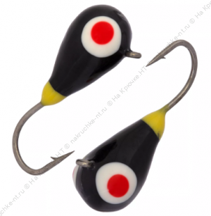 Мормышка вольфрамовая "Condor", капля с ушком, d 3,0 мм, вес 0,5 гр, обмазка малек, черная