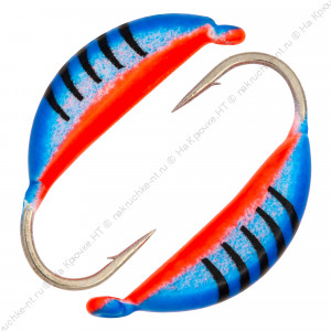 Мормышка вольфрамовая "Condor", Супербанан, размер M, вес 0,5 гр, синий с полосками+красный