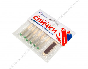 Спички водо-ветроустойчивые "СЛЕДОПЫТ" 4,2 см, 6 шт