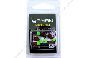 Мормышка безнасад. ЯМАН "Гвоздекубик" матовый шоколад, d-3,5 мм, вес 1 г, ядреный кубик желтый
