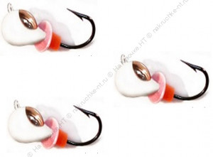 Мормышка "Капля белая с коронкой", вольфрам, 3мм, 0.5г