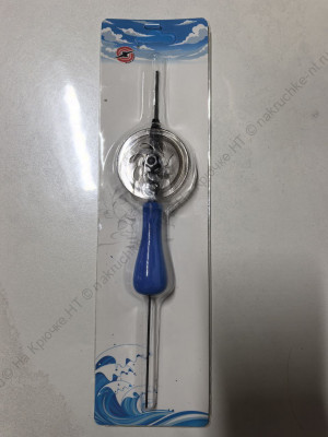 Удочка зимняя. Ручка ЭВА синяя. Катушка пластик.