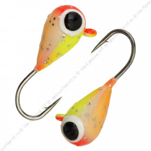 Мормышка вольфрамовая "Condor", Капля с ушком d 3,0 мм, вес 0,5 гр, окраска малек, желтая-оранжевая