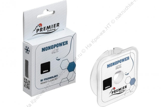 Леска MONOPOWER ICE 0,08mm 30m Clear Nylon (PR-MI-T-008-30) PREMIER fishing