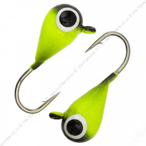 Мормышка вольфрамовая "Condor", Капля с ушком d 3,0 мм, вес 0,5 гр, окраска малек, лимон-черная