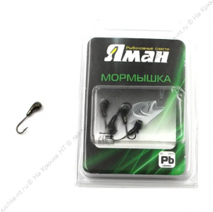 Мормышка "ЯМАН" уралка с отв.,цв.BN, с фосф. пяткой, d 4, вес 0,5 г