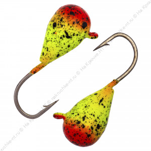 Мормышка вольфрамовая "Condor", капля с ушком, d 4,0 мм, вес 1,1 гр, окраска светло зеленая с точкам