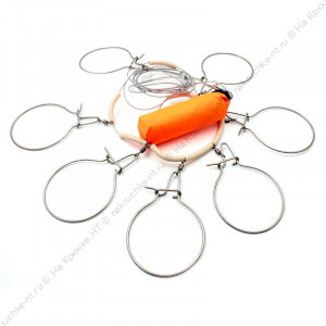 Кукан Namazu металл. трос 3,0 м, d-2 мм, 5 круг. карабинов (уп. PVC чехол)/25/