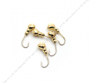 Мормышка "ЯМАН" муравей с отв.,цв.GOLD PLATED, с фосф. пяткой, d 4, вес 0,6 г