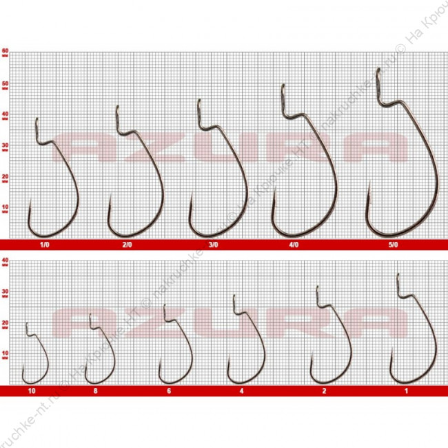 AZURA Крючок Kenshin Offset Hook №4 0 3шт 2 AZURA Крючок Kenshin Offset Hook №4 0 3шт 2
