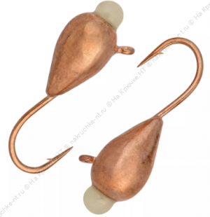 Мормышка вольфрамовая "Condor", Капля с ушком d 4,0 мм, вес 1,04 гр, медь с фосфорной каплей