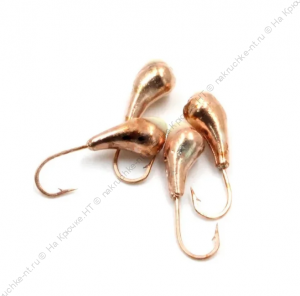 Мормышка "ЯМАН" уралка с отв.,цв.COPPER PLATED, с фосф. пяткой, d 3, вес 0,3 г