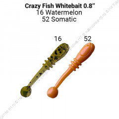 Whitebait 0.8" 16-20-16/52-6 Силиконовые приманки Crazy Fish