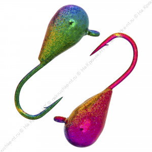 Мормышка вольфрамовая "Condor", Капля с ушком d 4,0 мм, вес 1,05 гр, радужная