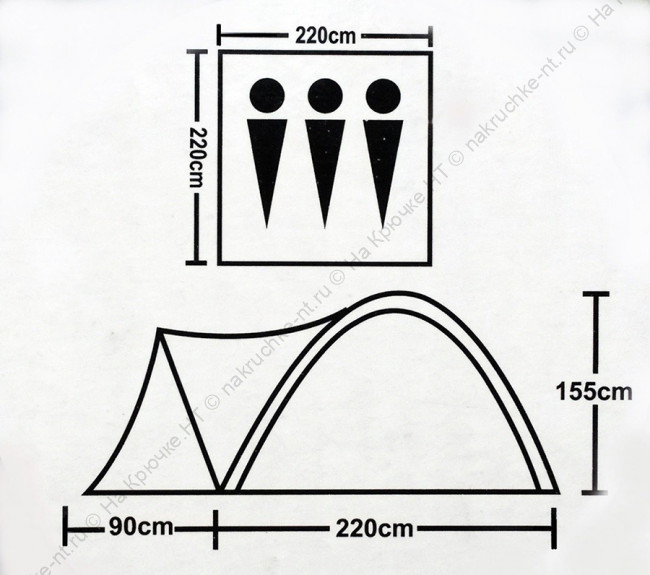 Палатка 3-х местная туристическая LANYU LY-1637 с тамбуром 6 Палатка 3-х местная туристическая LANYU LY-1637 с тамбуром 6