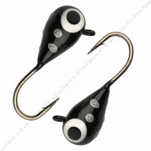 Мормышка вольфрамовая "Condor", Капля с ушком d 3,0 мм, вес 0,5 гр, обмазка малек, черная с серебрис