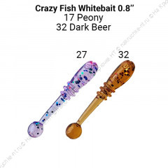 Whitebait 0.8" 16-20-27/32-6 Силиконовые приманки Crazy Fish