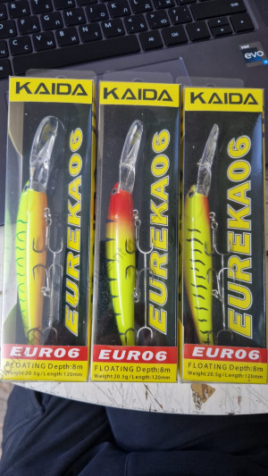 Воблер Kaida EUREKA06 F, 20,5гр, 120мм, заглубление до 8м.