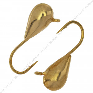 Мормышка вольфрамовая "Condor", капля с ушком, d 4,0 мм, вес 1,1 гр, золото