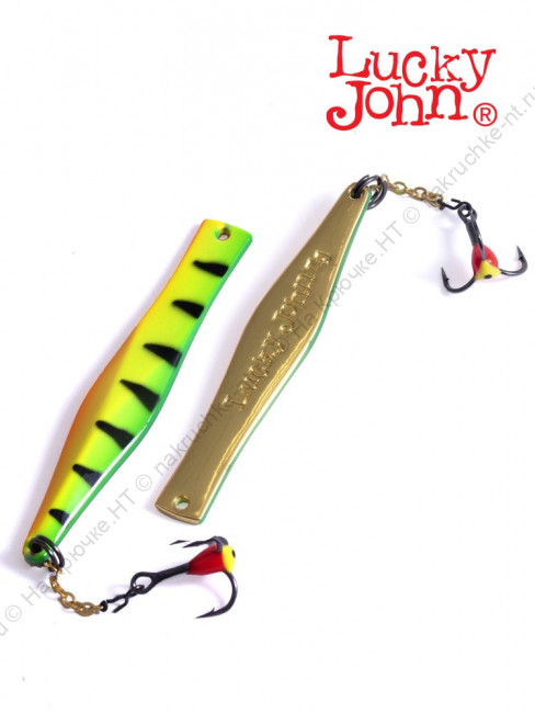 Блесна вертикал. зим. Lucky John KALOMIES с цеп. и кр. 75мм TIGER блистер 1
