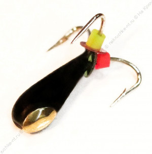 Чертик, 4 крючка, с коронкой 3,0 мм, золото