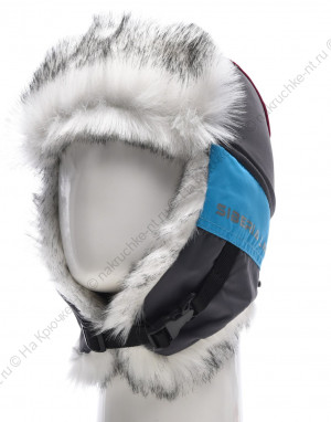 Шапка ушанка зимняя Siberia Lady ткань Breathable цвет Голубой/Серый (Размер 54-56)