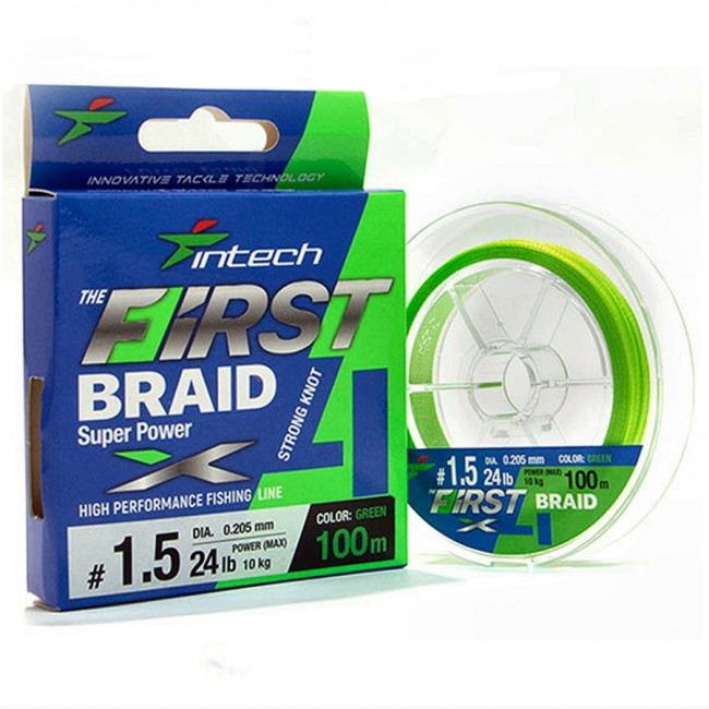 Intech  First Braid X4 100m 0,3 0.09mm (GREEN) 1