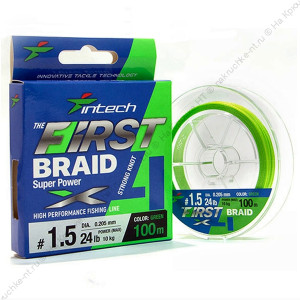 Intech  First Braid X4 100m # 0,4/ 0.104mm (GREEN)