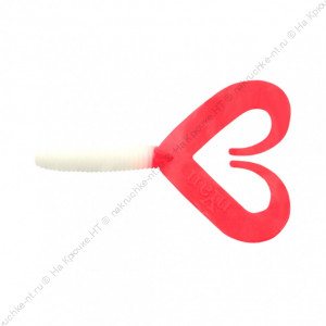 Твистер YAMAN PRO Loop-Two, р.4 inch, цвет  #05 - White with red tail