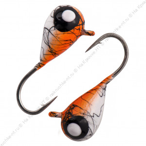 Мормышка вольфрамовая "Condor", Капля с ушком d 4,0 мм, вес 1,04 гр, окраска малек, красная-белая мр