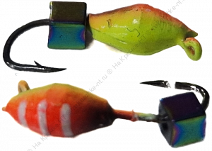 Мормышка Овсинка флуоресцентная Квадрат Хамелеон d-3/l-7mm/0.55g