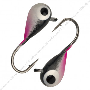 Капля с ушком d 4,0 мм, вес 1,04 гр, окраска малек, черный-бело-розовый