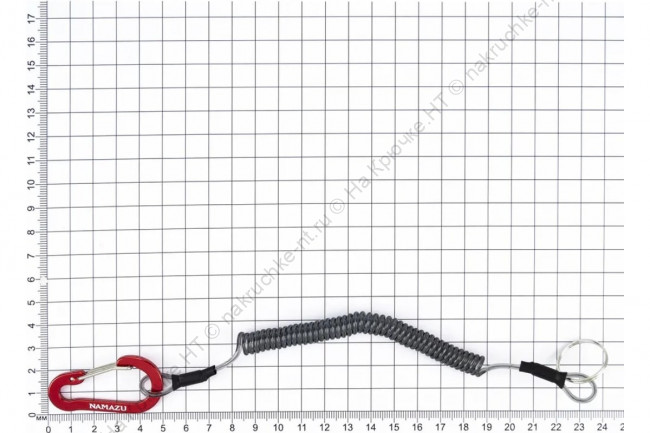 Шнур витой страховочный Namazu с карабином 4,5 см, для рыболовного инструмента 3 Шнур витой страховочный Namazu с карабином 4,5 см, для рыболовного инструмента 3