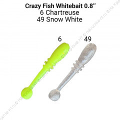 Whitebait 0.8" 16-20-6/49-1 Силиконовые приманки Crazy Fish