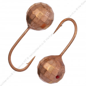 Мормышка вольфрамовая "Condor", Шар фигурный с отверстием d 4,0 мм, вес 0,55 гр, медь