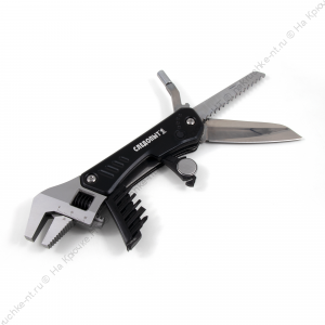 Мультитул (гаечный ключ) "СЛЕДОПЫТ-URBAN", 160х40х18 мм, 7 предметов, с набором бит, в чехле, в коро