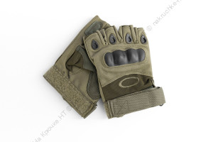 Перчатки тактические без пальцев (цвет олива/черный)