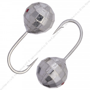 Мормышка вольфрамовая "Condor", Шар фигурный с отверстием d 4,0 мм, вес 0,55 гр, серебро