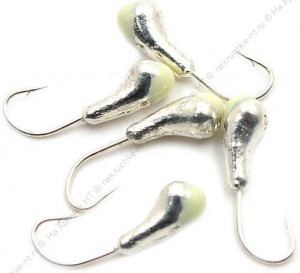 Мормышка "ЯМАН" уралка с отв.,цв.NL с фосф. пяткой, d 5, вес 1,0 г