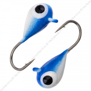 Мормышка вольфрамовая "Condor", Капля с ушком d 4,0 мм, вес 1,1 гр, окраска малек, голубой-серебрист