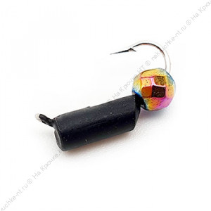 Мормышка вольфрамовая Столбик с гран. шаром Хамелеон d-2,0 0.5гр цв. черный