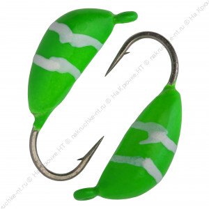 Мормышка вольфрамовая "Condor", Банан d 2,0 мм, вес 0,3 гр, зеленый-винт