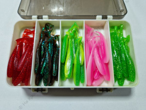 Набор №3 силиконовых приманок и джиг-головок в коробочке (82 предмета)