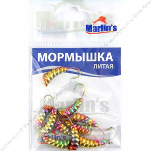 Мормышка литая Marlin`s Личинка №4 (3,19гр) кр.Crown  арт.7003-499