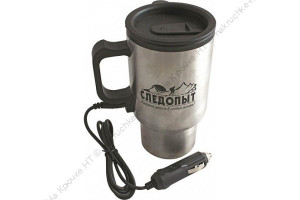Автокружка "СЛЕДОПЫТ", с подогревом от прикуривателя, металл. колба