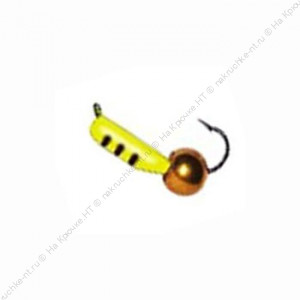 Мормышка Столбик с латунным шариком лимонный 2мм.0,6гр