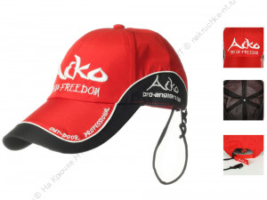 Бейсболка мембранная дышащая со страховочной клипсой от ветра  (красный с черным)